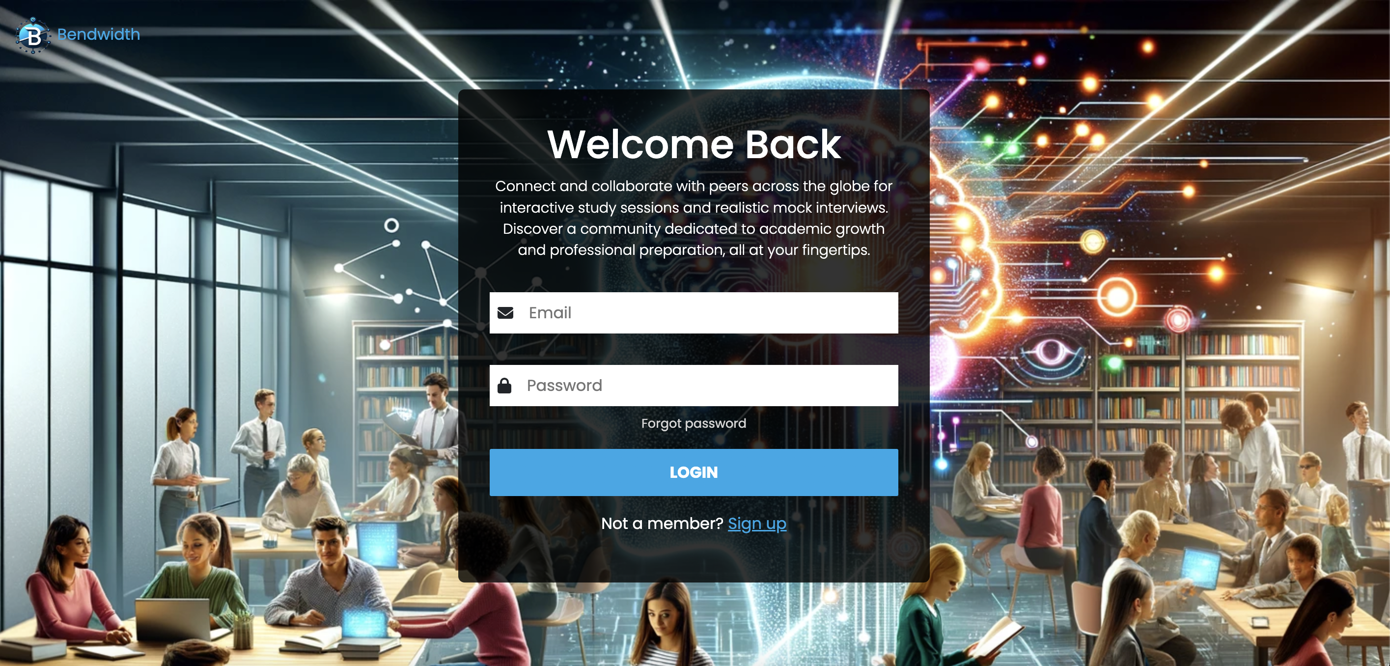 Bendwidth login page