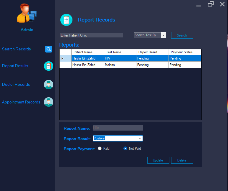 Admin Result Management Panel